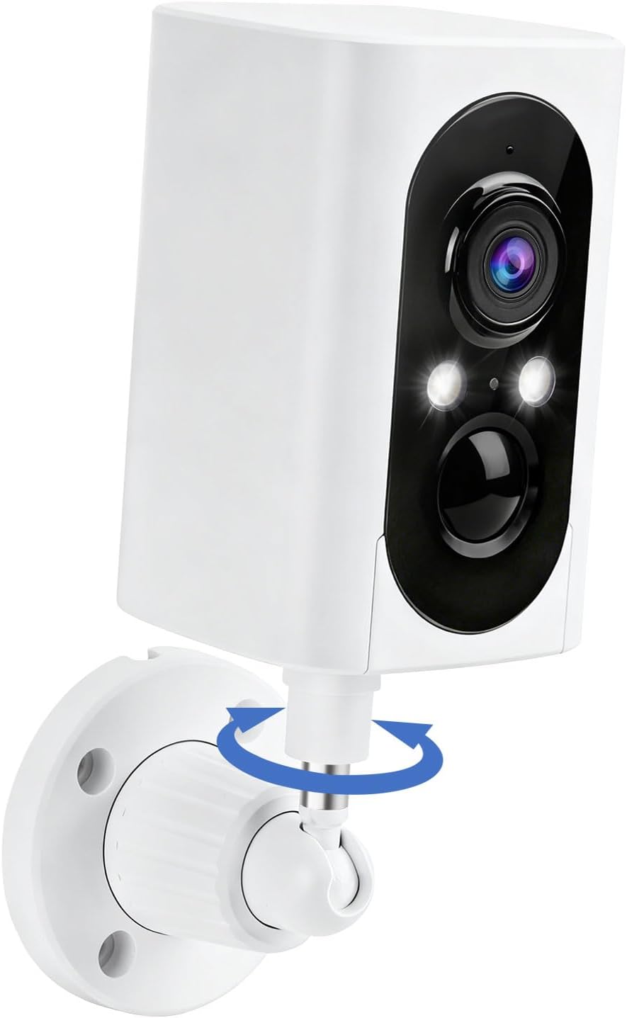 355° Pan Rotate Camera 1 Pack, 2K Video, Security Cameras Wireless Outdoor