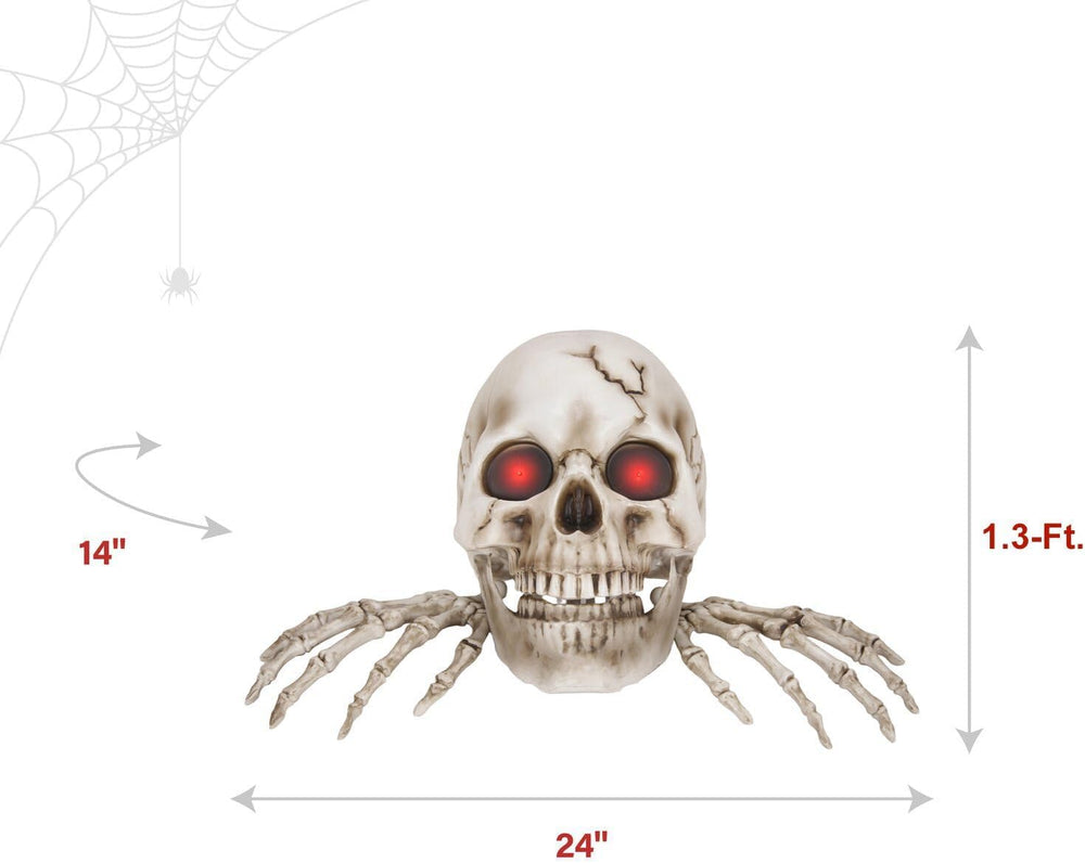 Haunted Hill Farm 1.3-Ft. Giant Talking Skeleton with Hands Halloween Decor