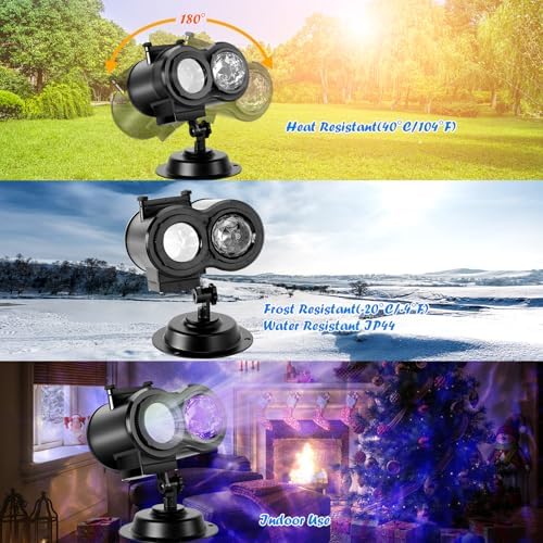 HAKUTA Christmas Projector Lights,HD Wave Ocean Effect LED Projector with 16p...