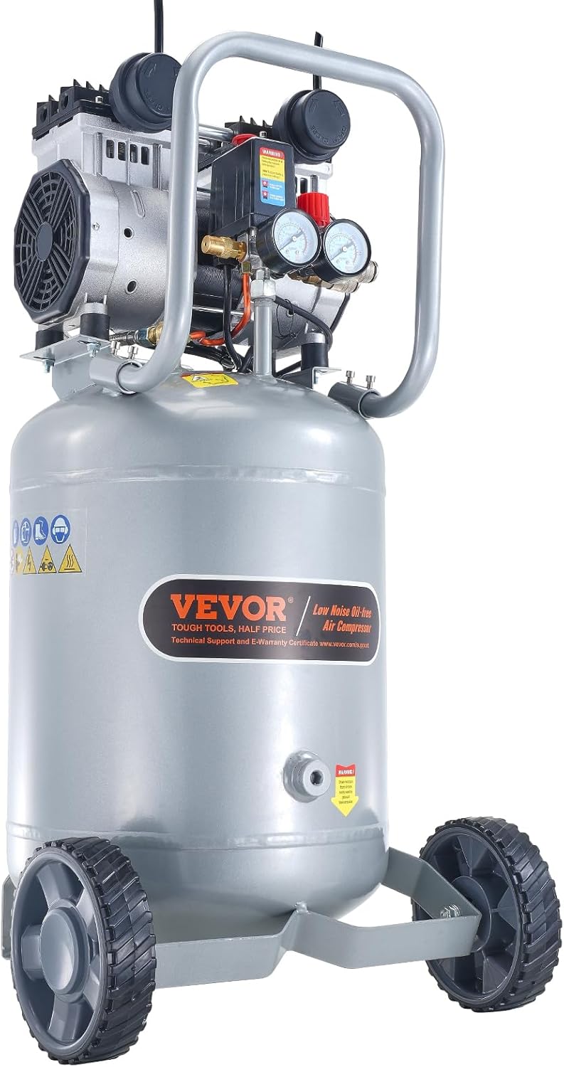 VEVOR 13-Gallon Air Compressor, 2HP, 4.6 SCFM@90PSI, Oil-Free Tank, 66dB Quie...