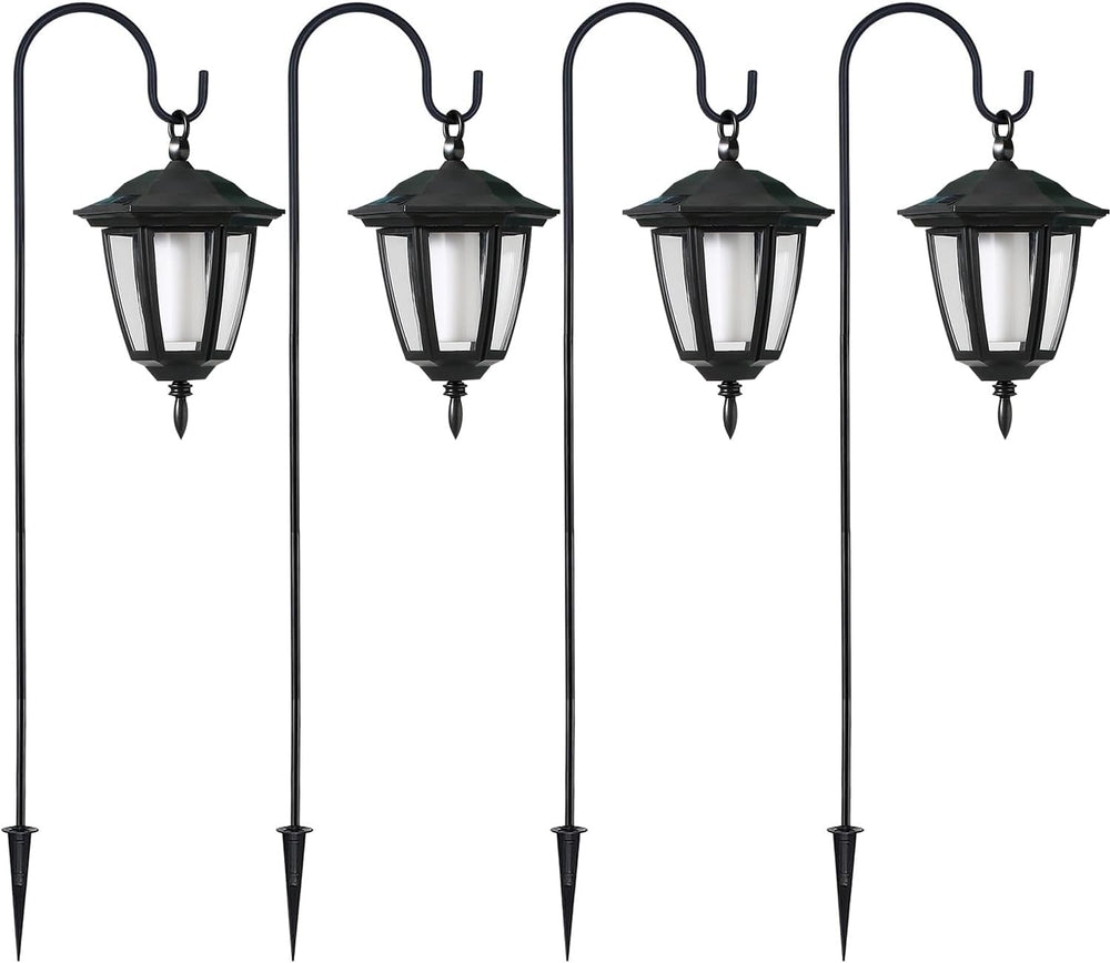 Dynaming 4 Pack Solar Halloween Flame Hanging Lights Outdoor, Flickering Flam...