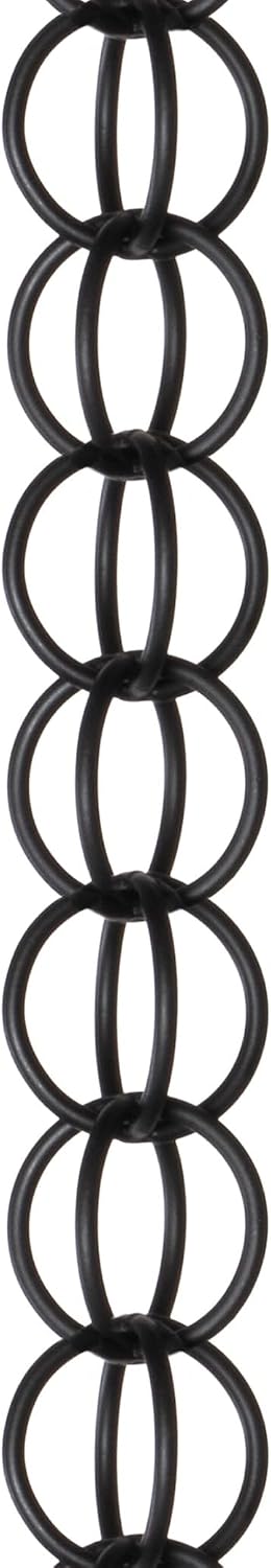 Monarch Rain Chains Aluminum Ring Black Rain Chains for Gutters – 8.5 ft Blac...