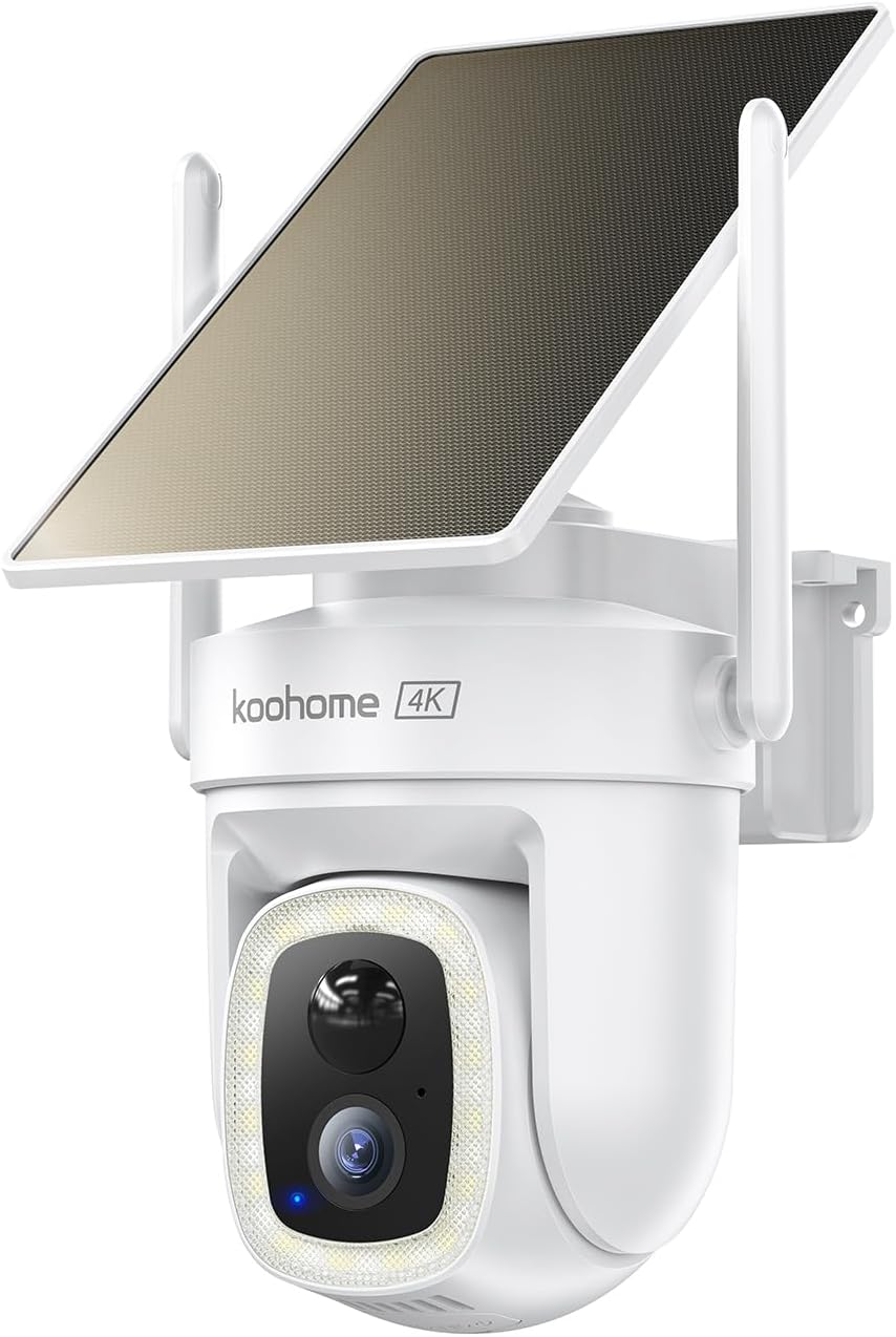 4K Solar Security Camera Outdoor Wireless,360° PTZ,No Subscription