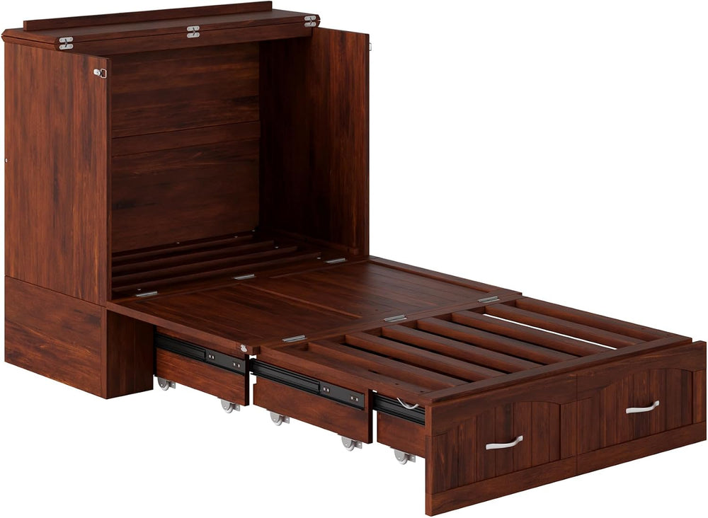 AFI, Southampton Murphy Bed Chest Twin XL with 6" Mattress & Drawer,...