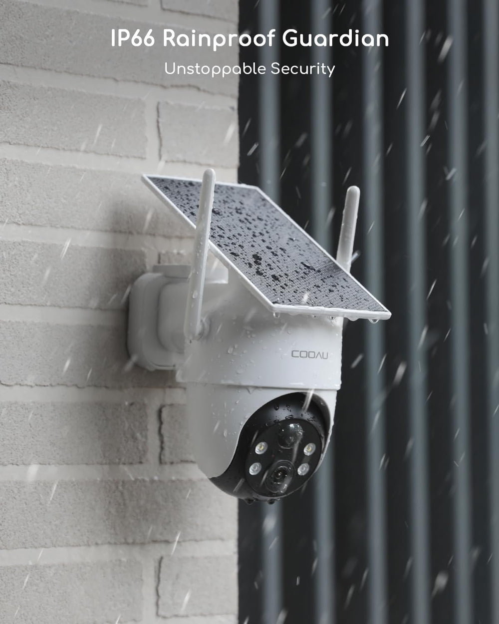 COOAU Solar Security Cameras Wireless Outdoor, 2K 360° Home Surveillance