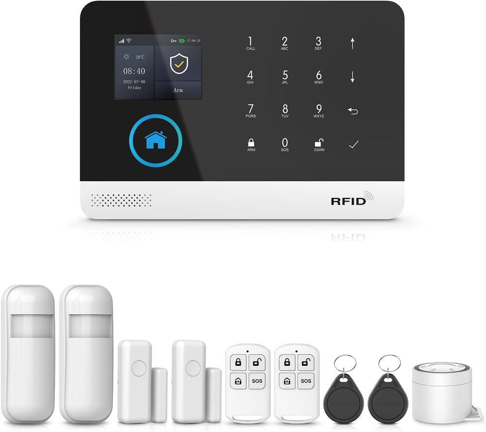 PGST Home Security Systems with LCD Touch Screen,Wireless Burglar Alarm Syste...