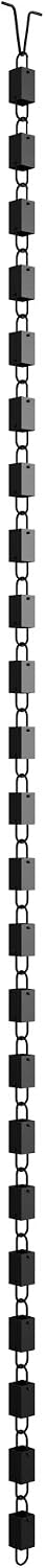 Rain Chains Direct - Square Link Rain Chain - 8.5 FT - Durable Black Powder-C...
