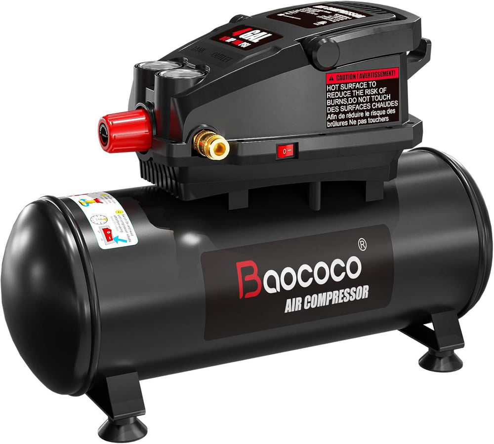 4 Gallon Portable Air compressor, 0.5HP Motor Oil Free Air Compressor Tank