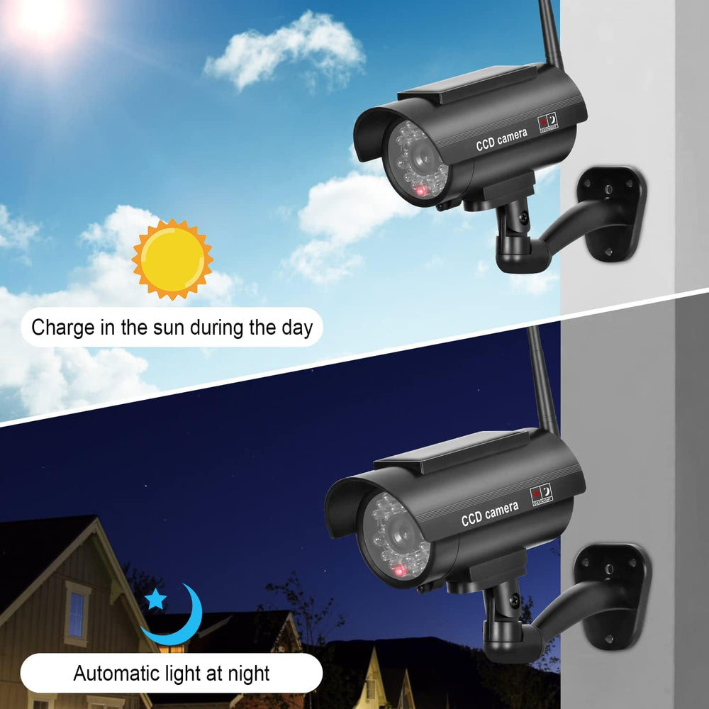 BNT Solar Powered Fake Security Camera, Bullet Dummy Security Camera Simulate...