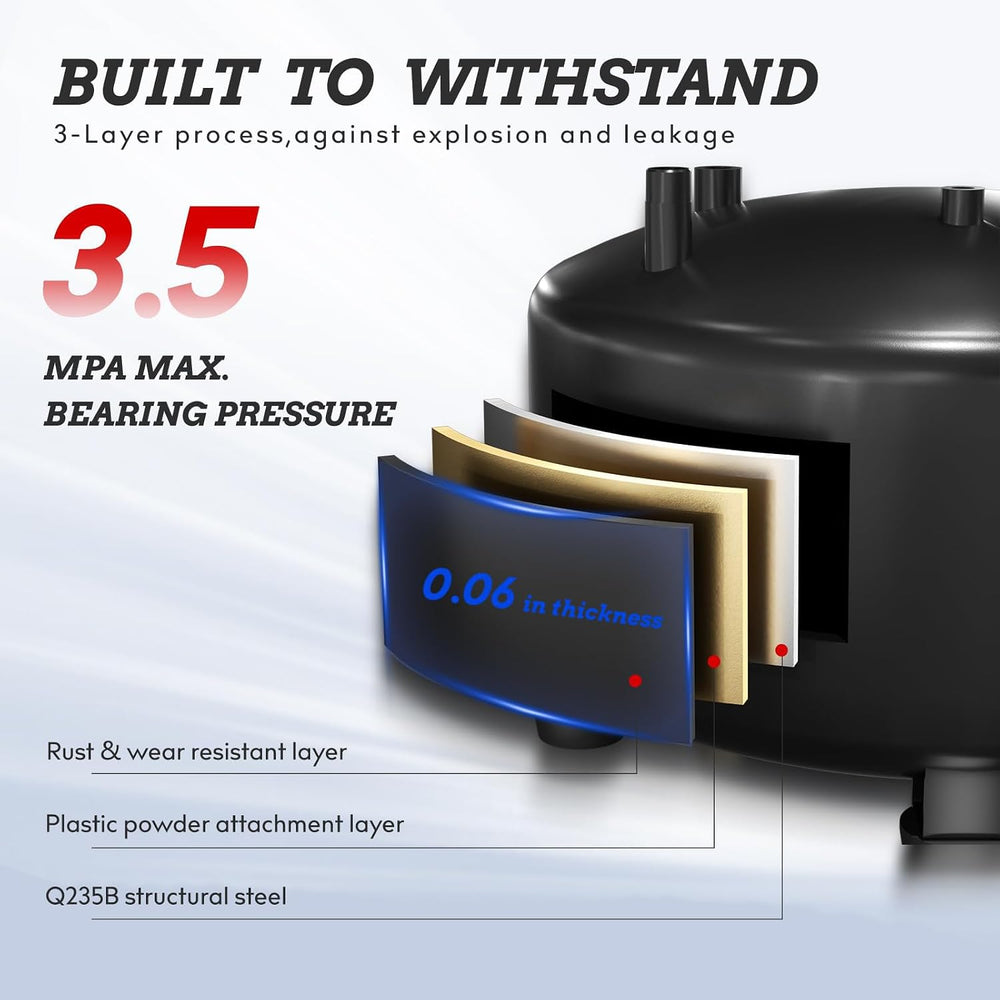 8 Gallon Portable Air compressor, 2HP Motor Oil Free Air Compressor Tank
