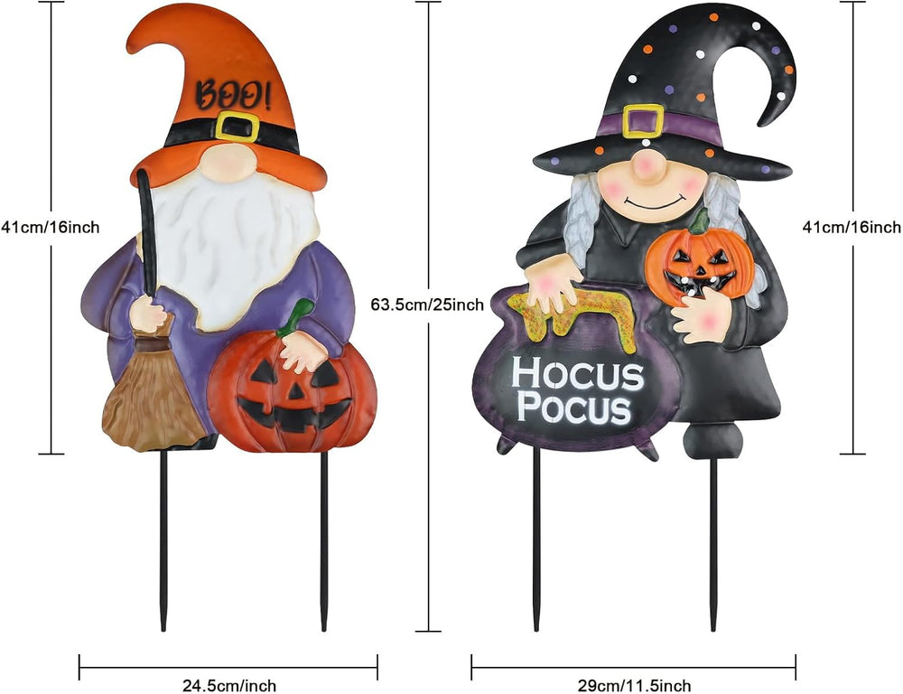 hogardeck Halloween Decorations Outdoor, Metal Gnomes Decorative Garden Stake...