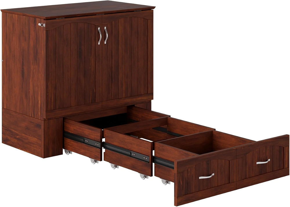 AFI, Southampton Murphy Bed Chest Twin XL with 6" Mattress & Drawer,...