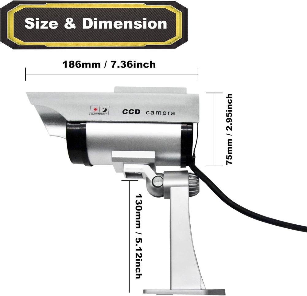F FINDERS&CO Solar Powered Dummy Security Camera, Bullet Fake Surveillanc...