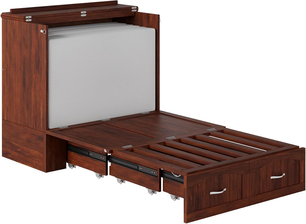 AFI, Southampton Murphy Bed Chest Twin XL with 6" Mattress & Drawer,...