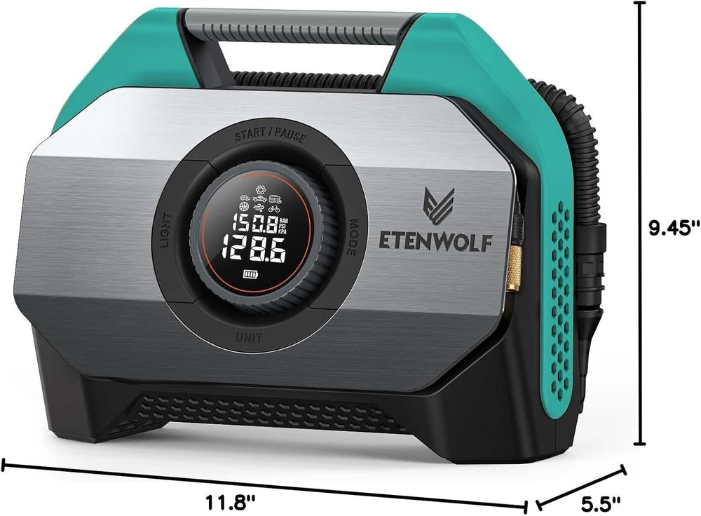 ETENWOLF VORTEX S6 Tire Inflator Portable Air Compressor, Cordless Air Pump