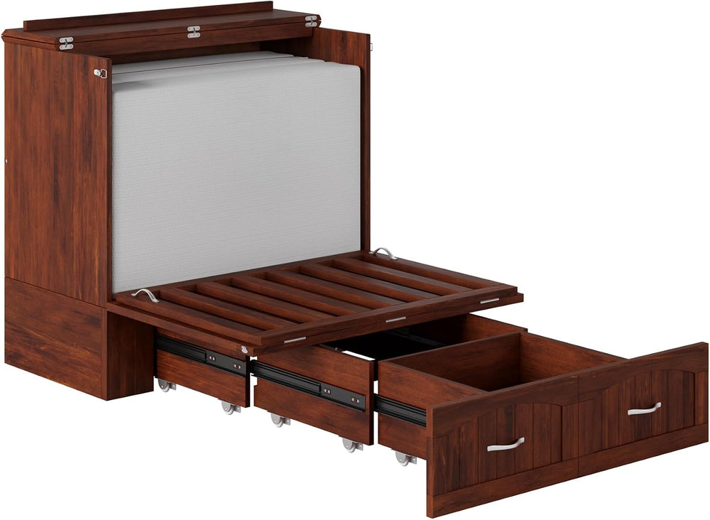 AFI, Southampton Murphy Bed Chest Twin XL with 6" Mattress & Drawer,...