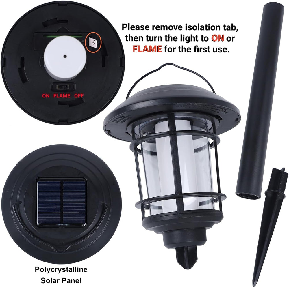 Dynaming 6 Pack Solar Flame Torch Lights Outdoor, Dual Use Flickering Purple ...