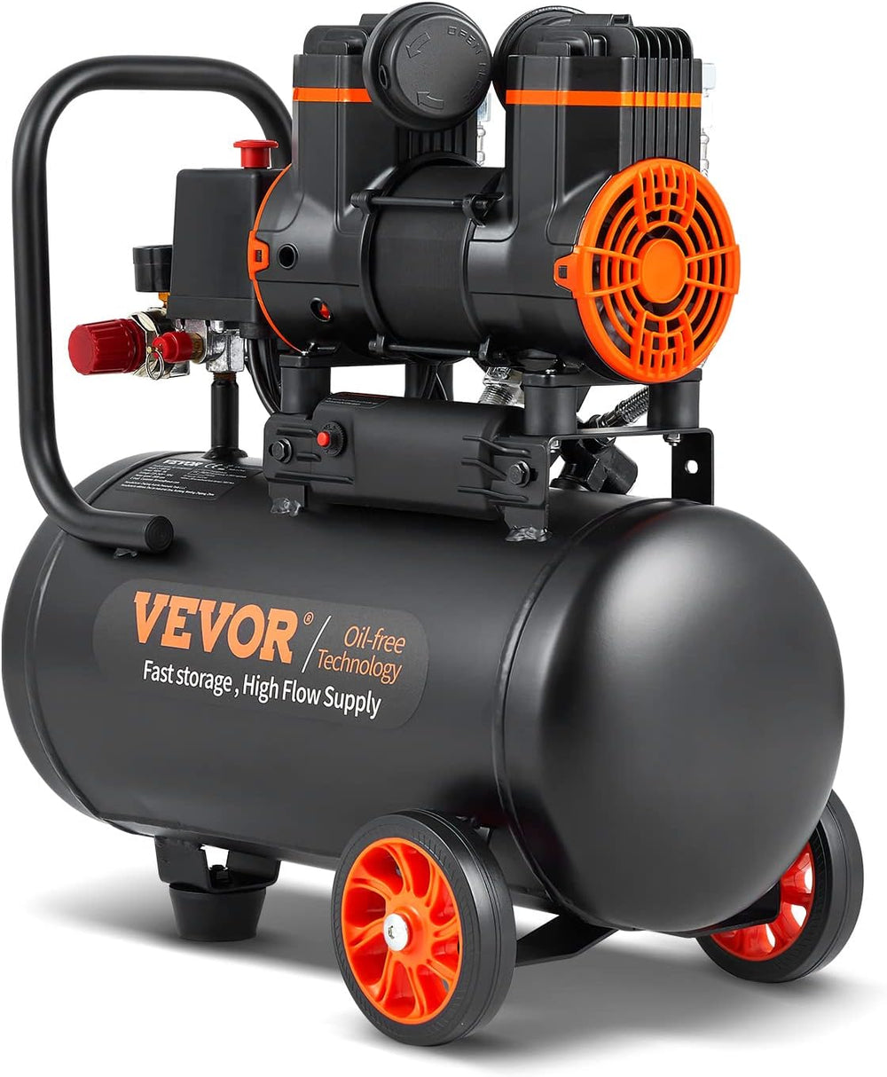 VEVOR 4.8 Gallon Air Compressor, 1.2HP 2.2 CFM@90PSI Oil Free Air Compressor ...