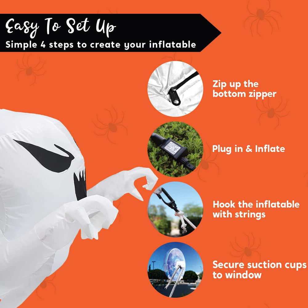 Joiedomi 4.5 FT Halloween Inflatable Scary Flying Ghost Broke Out from Window...