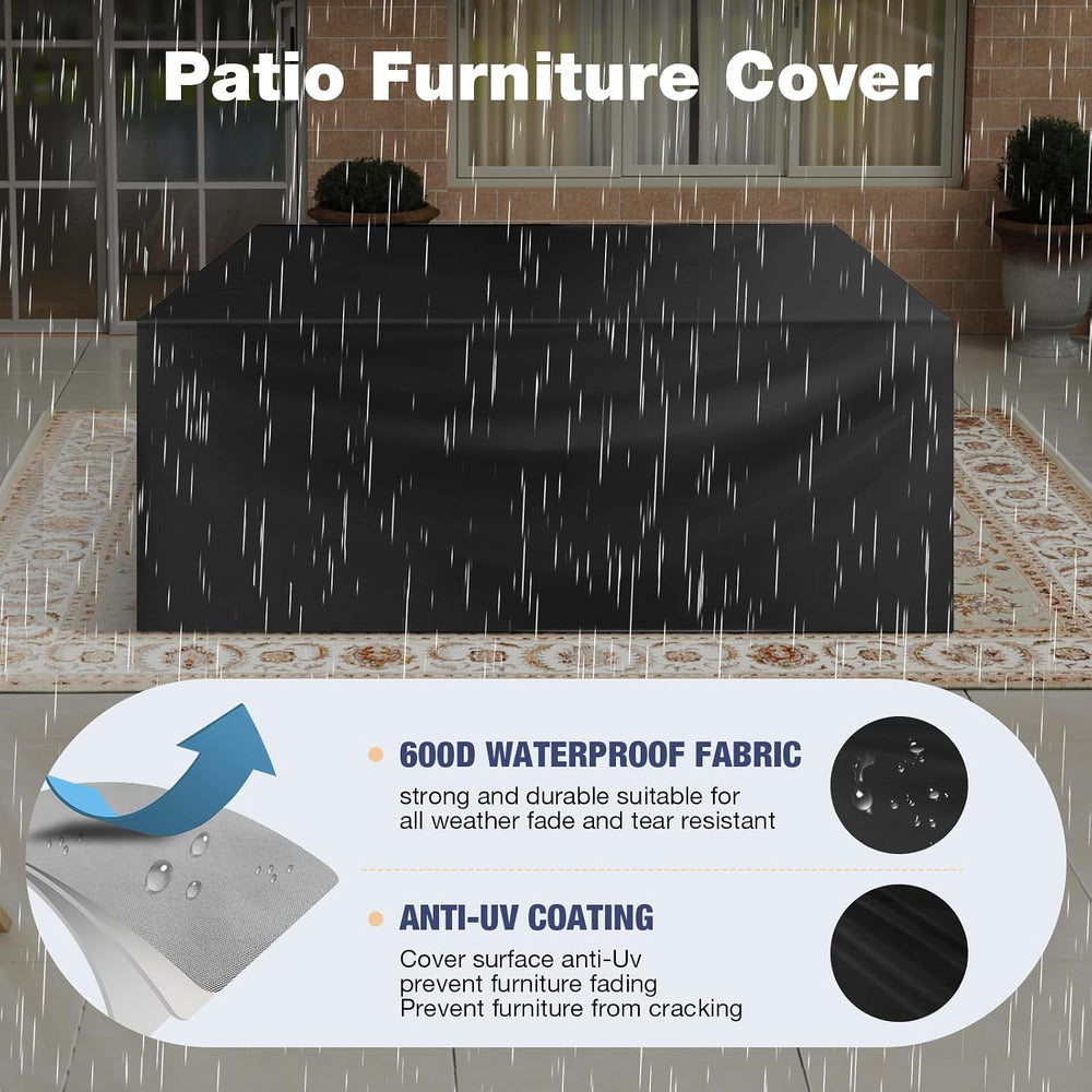 Aoxun Aluminum Patio Furniture Set 7 Seats, Grey