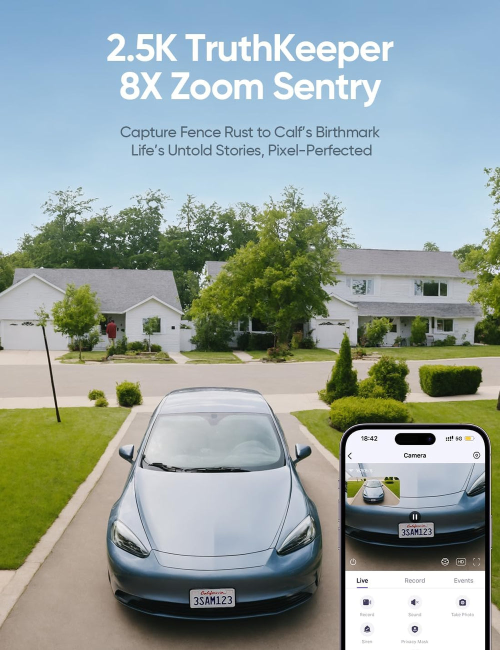 Upgraded 2.5K 4G LTE Wireless Solar Security Camera Outdoor, 18000mAh Battery...