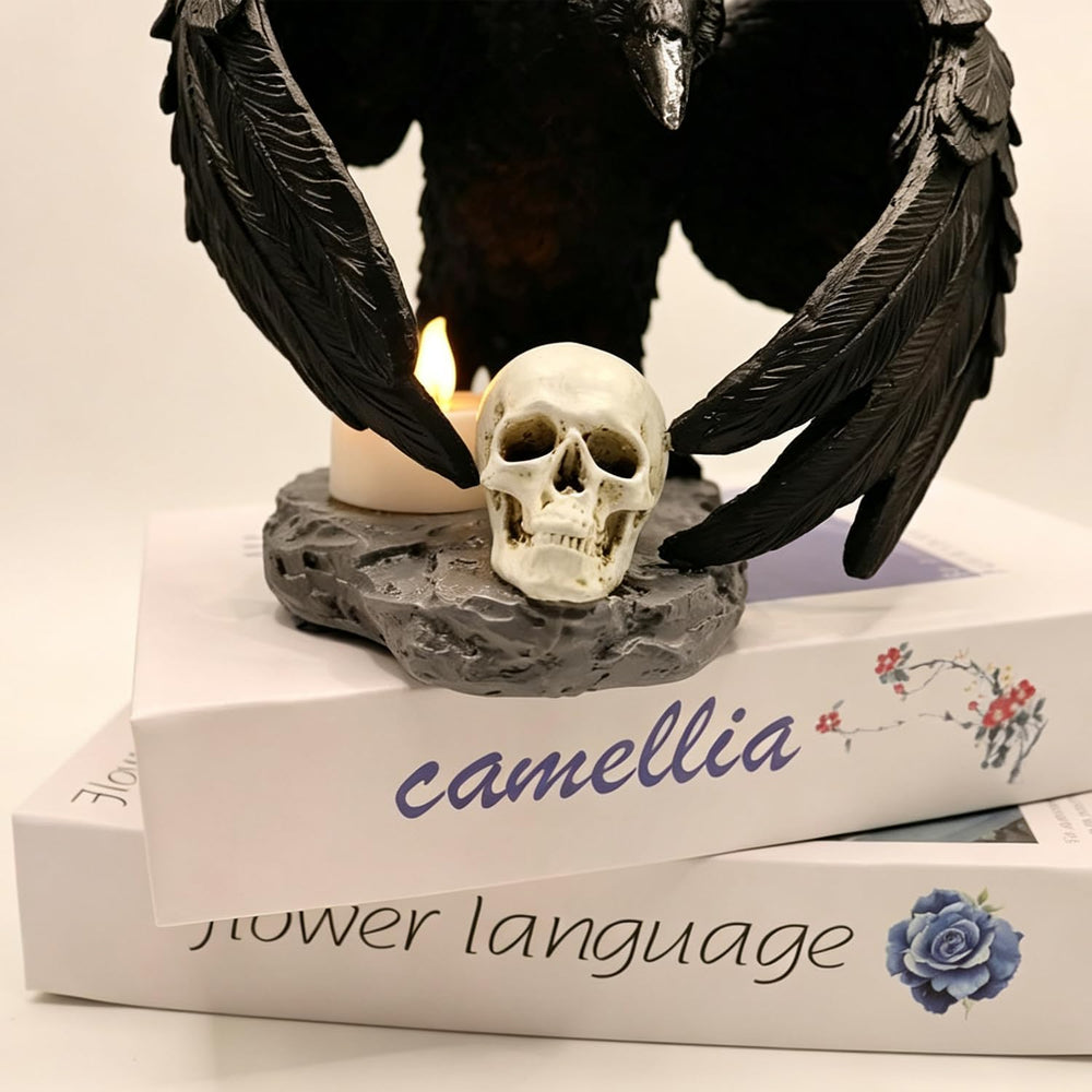 Gothic Crow Light Holder Halloween Candle Holder