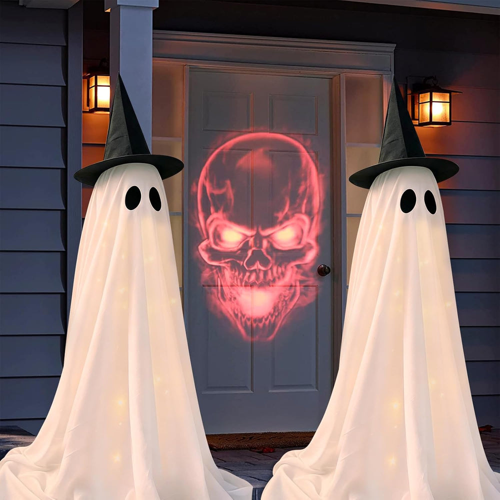 DAZONGE 2-Pack Halloween Ghost Decorations Outdoor with Remote Lights