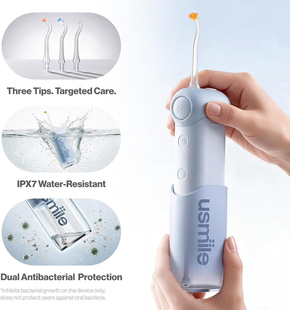 usmile C10 Portable Water Flosser Storage Set, 95-Day Battery, IPX7, Blue