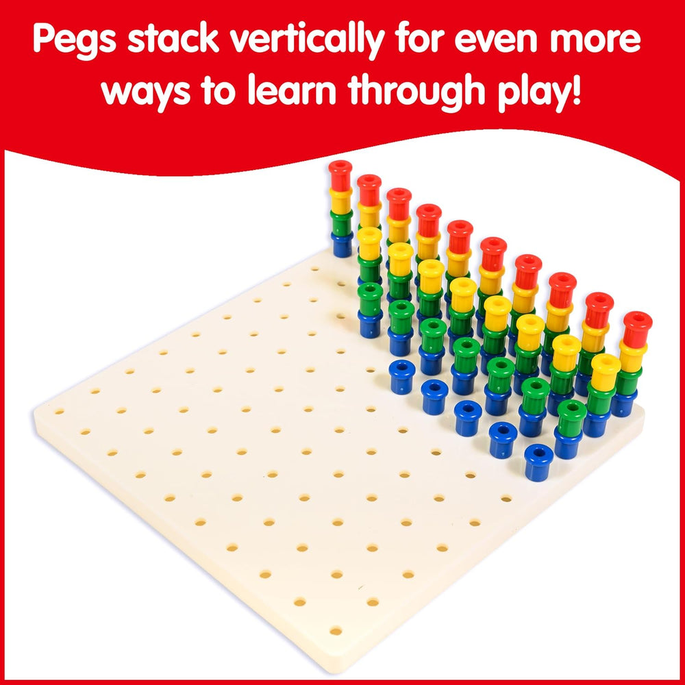 edxeducation Pegs and Peg Board Set, 1,000 Pegs and 5 Boards