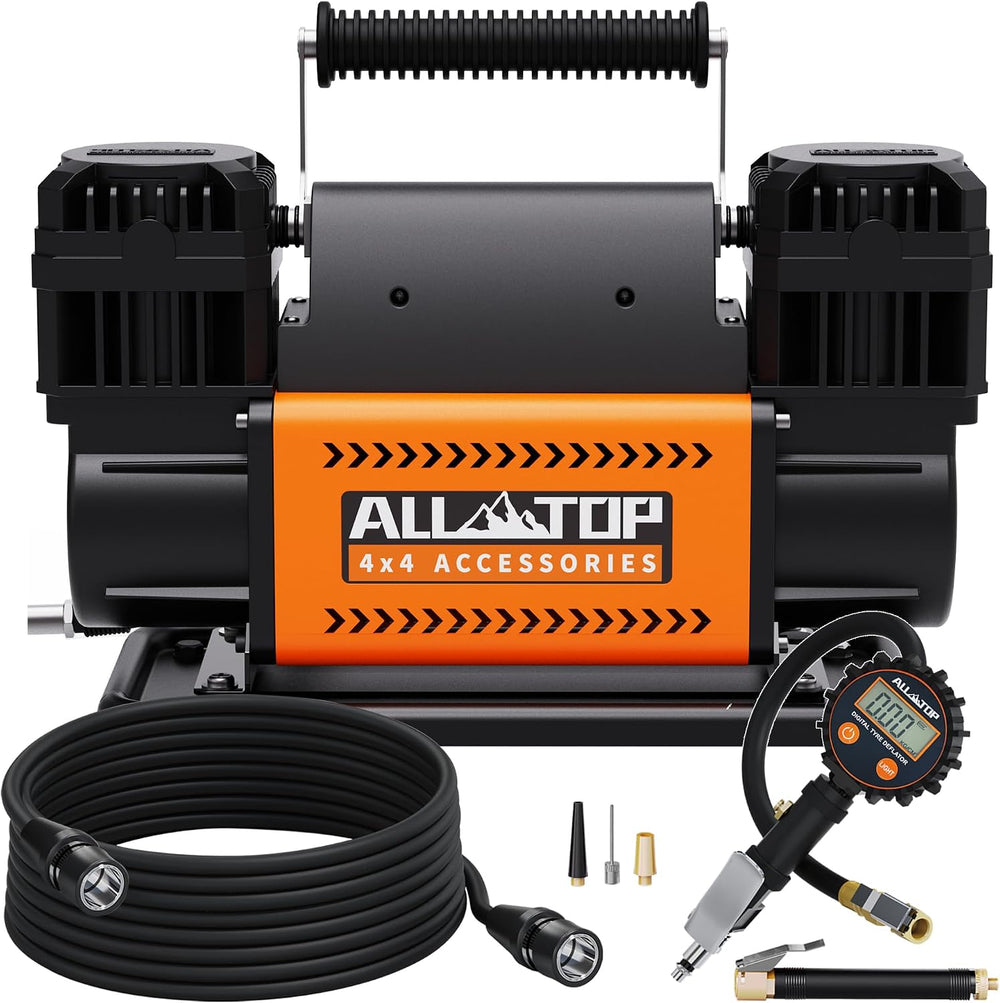 ALL-TOP Dual Cylinder Air Compressor with Digital Pressure Gauge Tire Inflato...