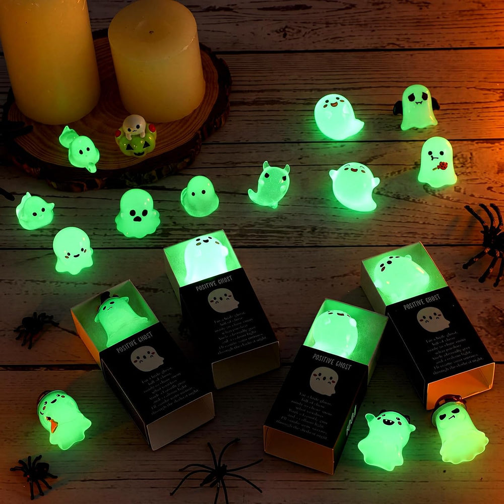 Wonderjune 36 Sets Halloween Mini Positive Ghost Party Favors, Customized