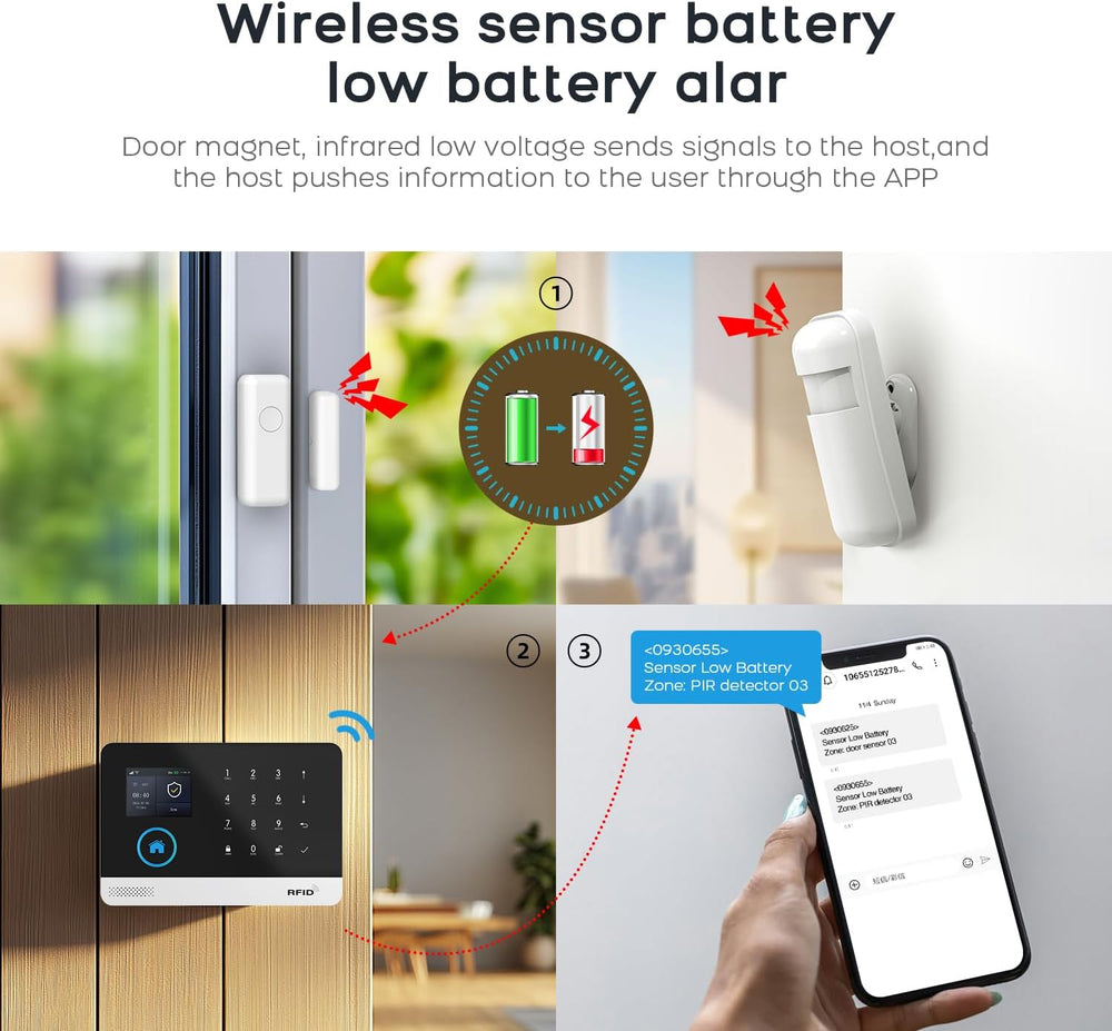 PGST Home Security Systems with LCD Touch Screen,Wireless Burglar Alarm Syste...