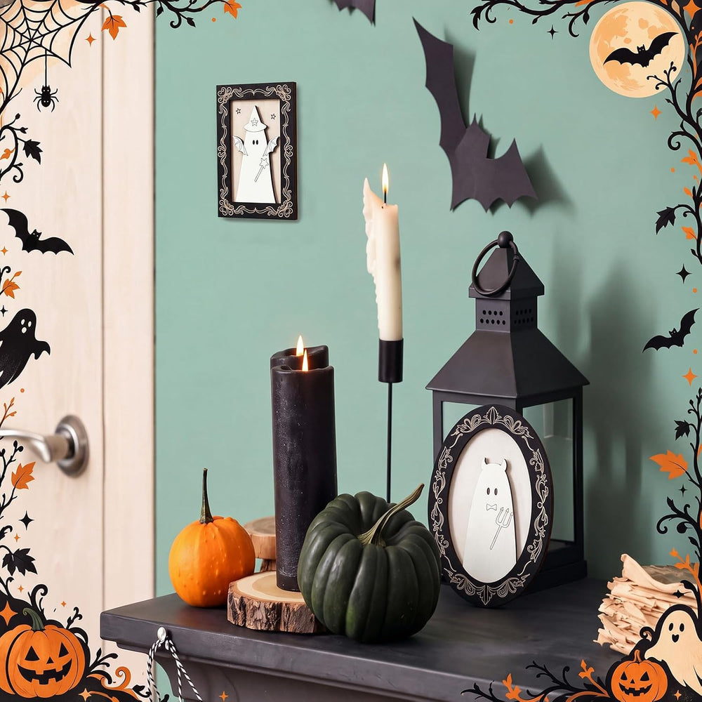 Simgoing 36 Set Adult Halloween Craft, Wood Ghost DIY Frame, Popular Style