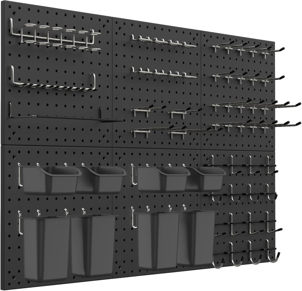 Peg Board Kit, Includes Pegboard and Accessories,with Hooks and Bins,Peg Boar...