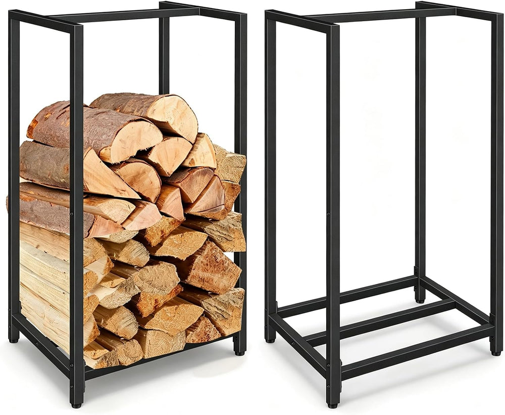 Firewood Rack Indoor Outdoor, 2Pack 30” Tall Firewood Holder Metal Small Log ...