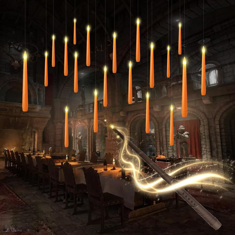 kakoya Flameless Floating Candles with Wand,20 Pcs Magic LED Hanging Taper Ca...
