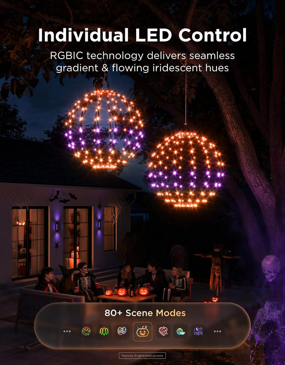 Govee Ball Lights, 12-Inch RGBIC Halloween Ball Lights, 2 Pack