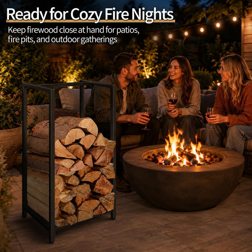 Firewood Rack Indoor Outdoor, 2Pack 30” Tall Firewood Holder Metal Small Log ...