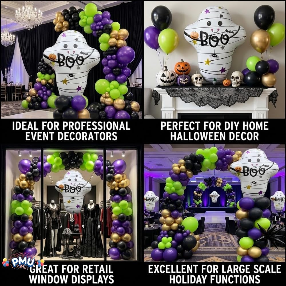 PMU 10 Pc Mummy Ghost 25in Balloon for Halloween Party Spooky Decorations