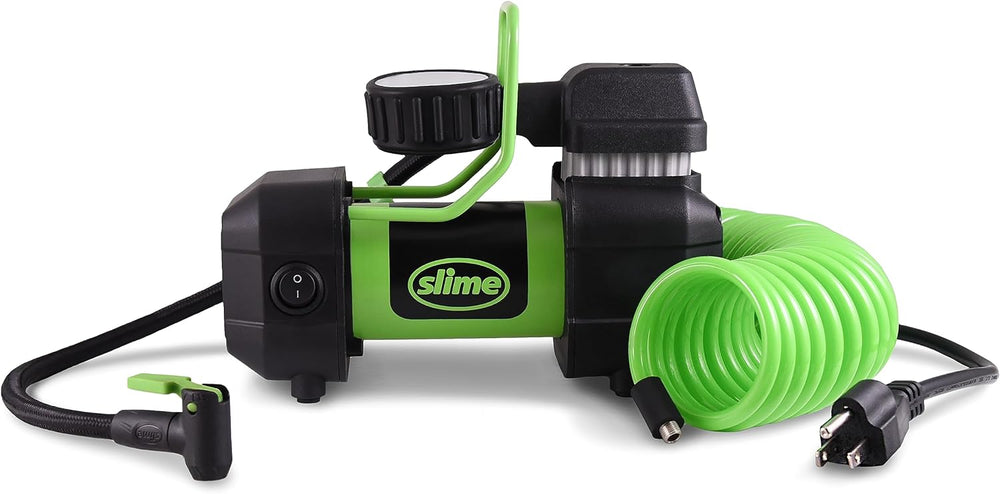 Slime 40045 Home Tire Inflator, Wall Mounted 120V, SUV, 4x4 Air Compressor, H...