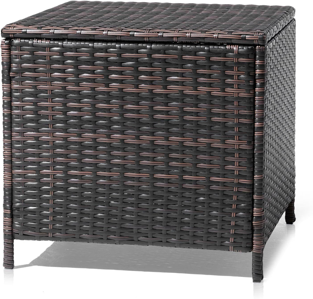 VINGLI 27 Gallon Outdoor Deck Box, Wicker Outdoor Storage Box with Lid, Small...