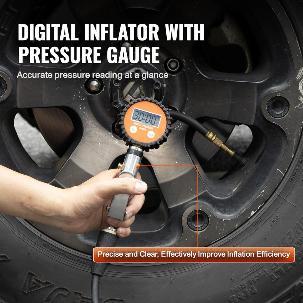 VEVOR 12V Heavy Duty Air Compressor with 6L Tank Kit, 6.35 CFM Portable Tire ...