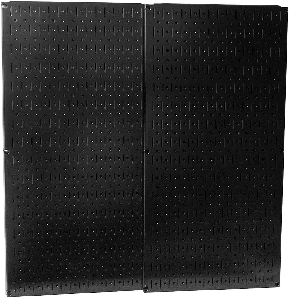 Wall Control 30-P-3232B Black Metal Pegboard Pack - (2) 32" Tall x 16&qu...