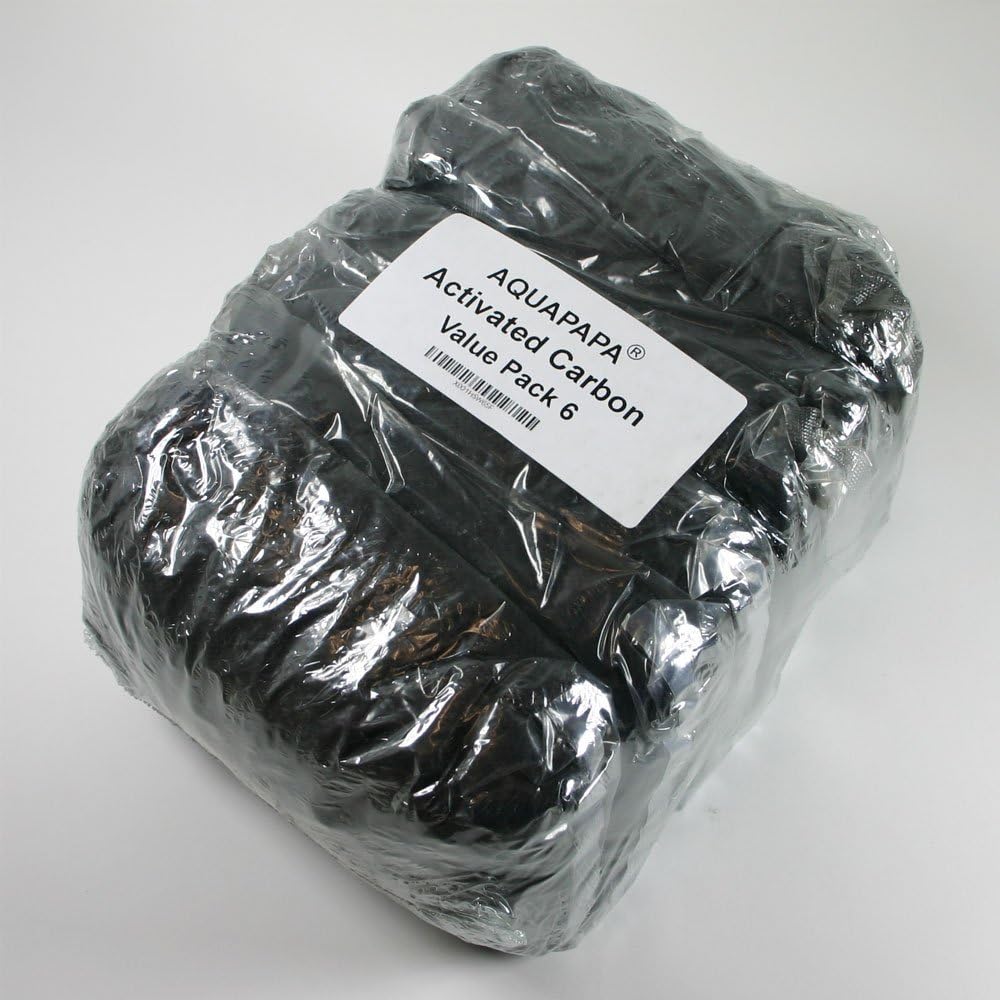 6 lbs Carbon Charcoal Filter Media Pellets in 6 Mesh Bags for Aquarium Fish T...