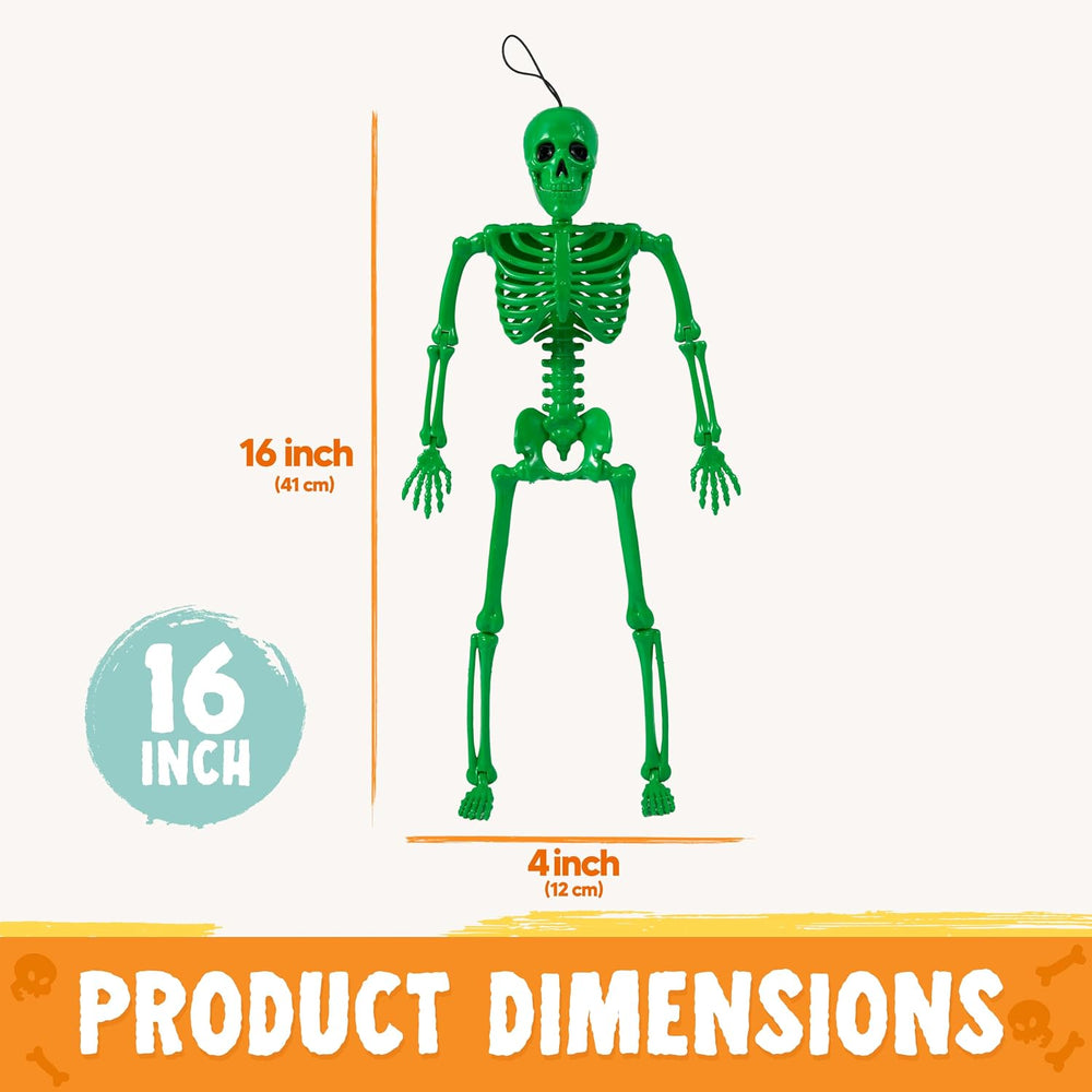 JOYIN 5 PCS 16" Blacklight Reactive Halloween Skeleton, Small Skeleton D...