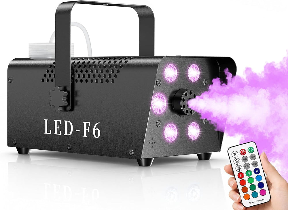1200W Fog Machine, 6000CFM for Halloween, RGB, Auto Mode & Remote