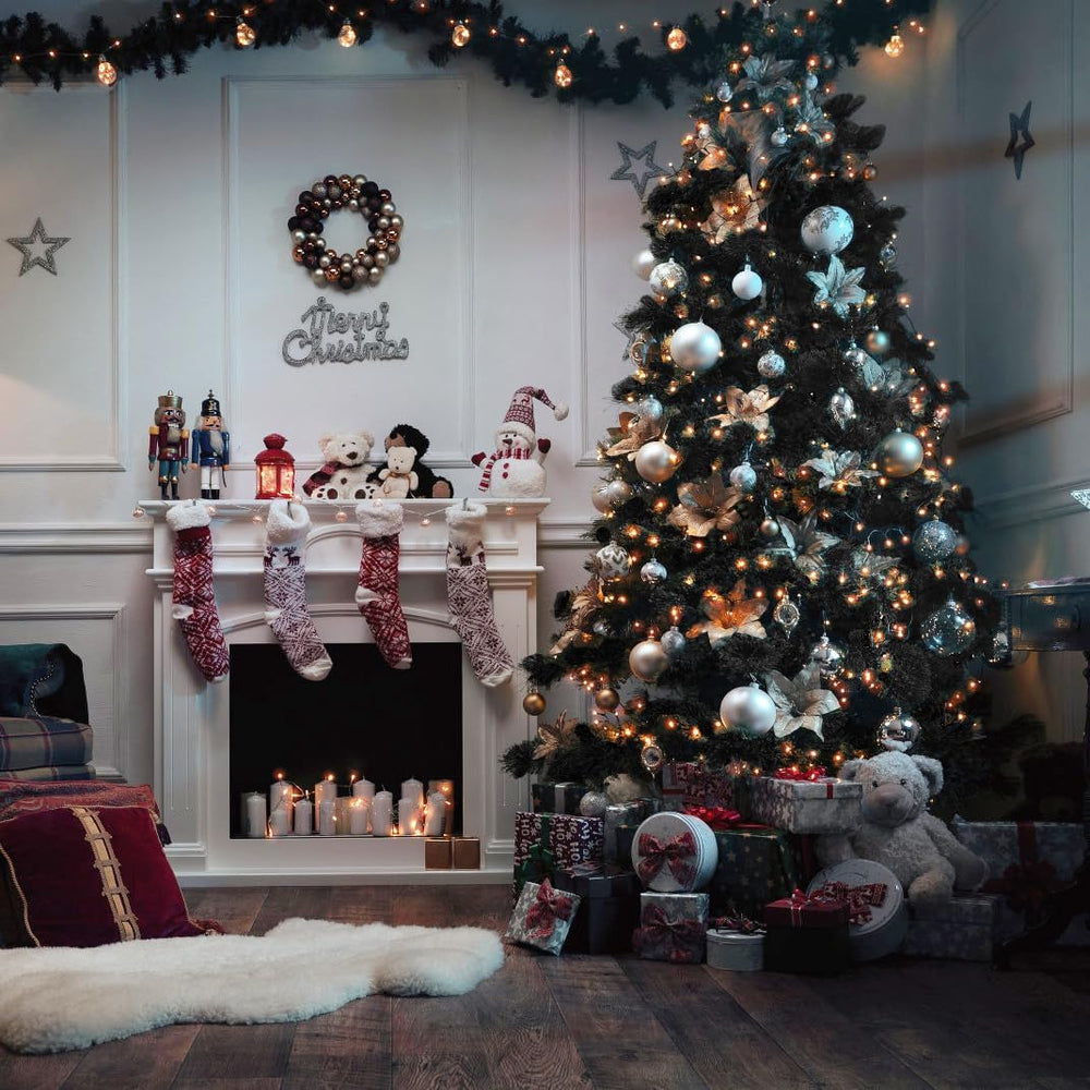 KTKDE 5ft Black Artificial Christmas Tree Halloween Tree Decorations with 560...
