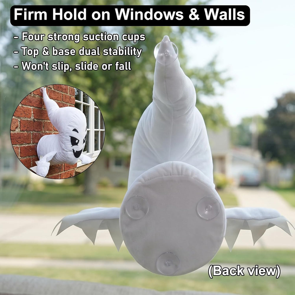 DUNCHATY Window Ghosts Halloween Decor - 2 Pack 3D Stuffed Crasher Ghost