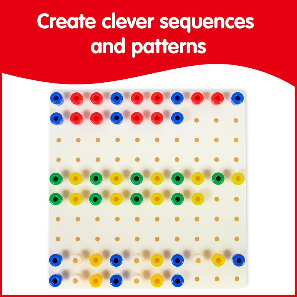 edxeducation Pegs and Peg Board Set, 1,000 Pegs and 5 Boards