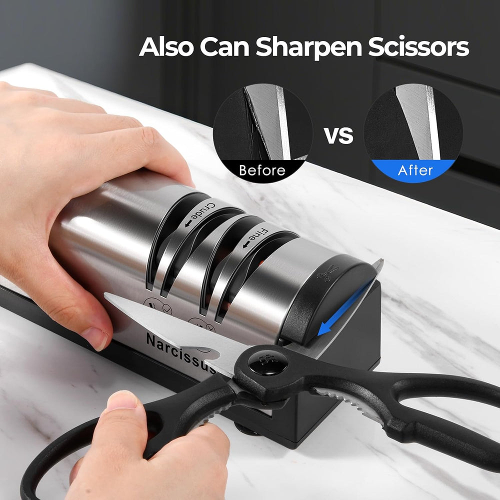 Narcissus Knife Sharpener, Professional 2 Stage Electric Knife Sharpener for ...